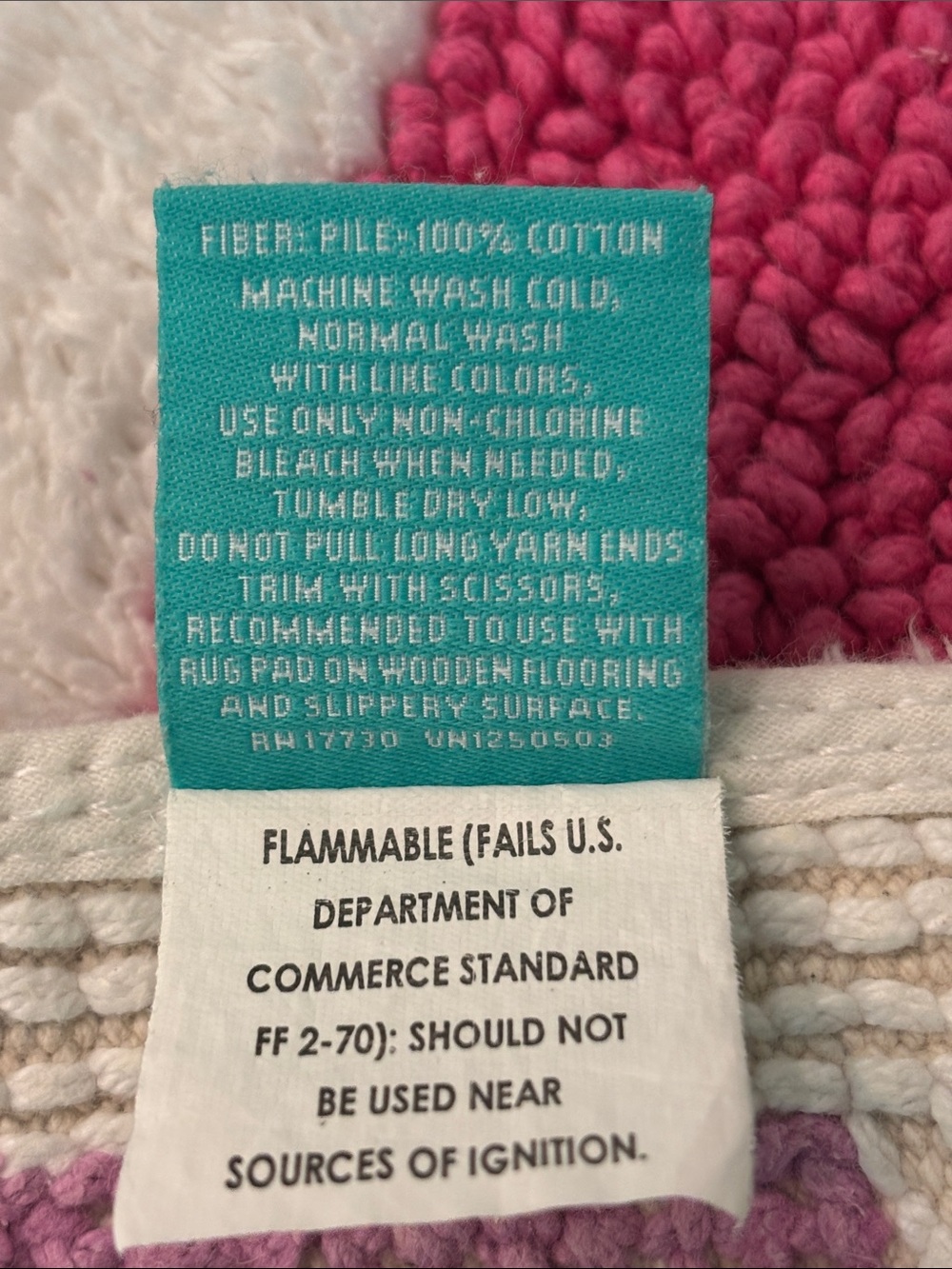Pillowfort Colorful Rainbow Semi-Circle Bath Rug Pink Orange Teal Green Purple - Picture 7 of 7